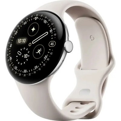 Pixel Watch 4 45mm Wi-Fi Polished Silver/Porcelain - фото 94617