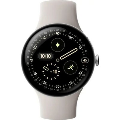 Pixel Watch 4 45mm Wi-Fi Polished Silver/Porcelain - фото 94618