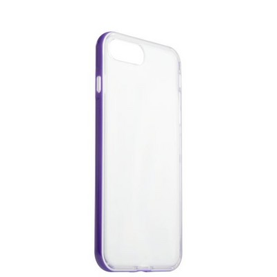Чехол&бампер силиконовый прозрачный для iPhone 8 Plus/ 7 Plus (5.5) в техпаке Фиолетовый борт - фото 29950