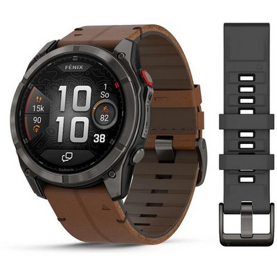 Garmin Fenix 8 Pro 51mm Amoled Sapphire Titanium Carbon Grey Chestnut Leather 010-03199-40 - фото 104246