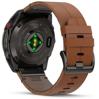 Garmin Fenix 8 Pro 51mm Amoled Sapphire Titanium Carbon Grey Chestnut Leather 010-03199-40 - фото 104272