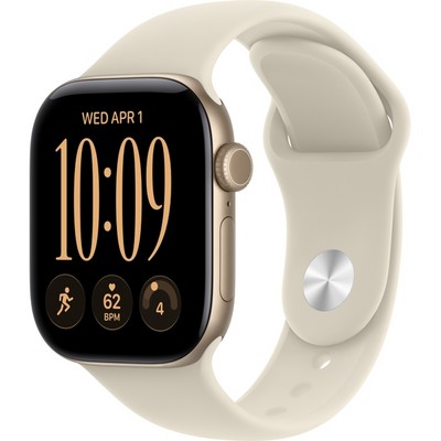 Apple Watch Series 12 42mm GPS Light Gold Aluminum Case with Sand Sport Band SM/ML - фото 105093