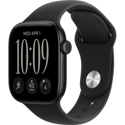 Apple Watch Series 12 42mm GPS Black Aluminum Case with Black Sport Band SM/ML - фото 105110