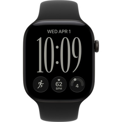 Apple Watch Series 12 46mm GPS Black Aluminum Case with Black Sport Band SM/ML - фото 105240