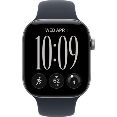 Apple Watch Series 12 46mm GPS Space Gray Aluminum Case with Navy Blue Sport Band SM/ML - фото 105250