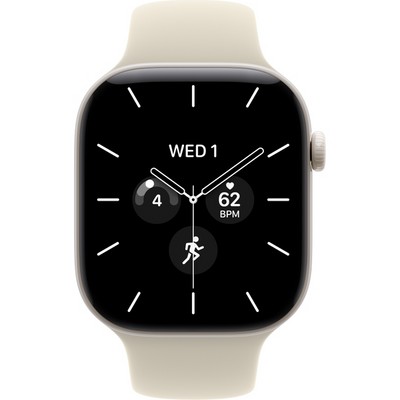 Apple Watch Series 12 46mm GPS + Cellular Pearl White Ceramic Case with Sand Sport Band SM/ML - фото 105289