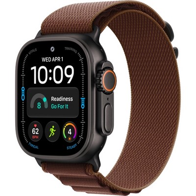 Apple Watch Ultra 4 49mm GPS + Cellular Black Titanium Case with Burgundy Alpine Loop S/M/L - фото 105296