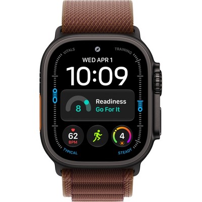 Apple Watch Ultra 4 49mm GPS + Cellular Black Titanium Case with Burgundy Alpine Loop S/M/L - фото 105297
