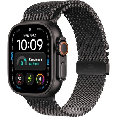 Apple Watch Ultra 4 49mm GPS + Cellular Black Titanium Case with Black Titanium Milanese Loop S/M/L - фото 105313