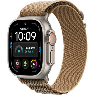 Apple Watch Ultra 4 49mm GPS + Cellular Natural Titanium Case with Desert Alpine Loop S/M/L - фото 105322