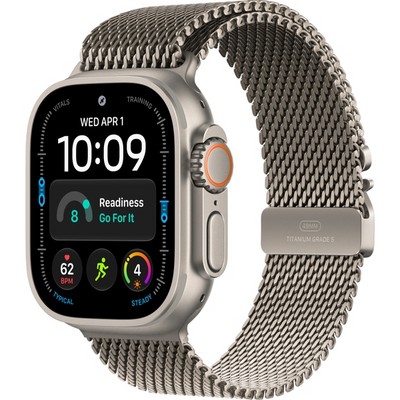 Apple Watch Ultra 4 49mm GPS + Cellular Natural Titanium Case with Natural Titanium Milanese Loop S/M/L - фото 105351