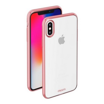 Чехол-накладка силикон Deppa Gel Plus Case D-85338 для iPhone XS/ X (5.8") 0.9мм Розовое золото матовый борт - фото 55214