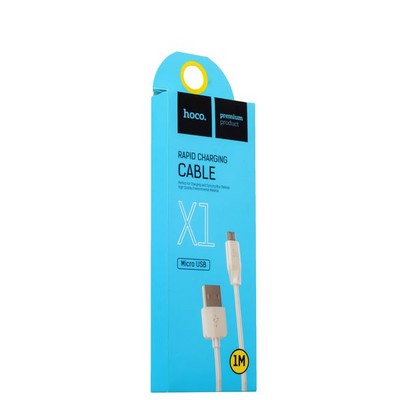 Дата-кабель USB Hoco X1 Rapid MicroUSB (1.0 м) Белый - фото 55820