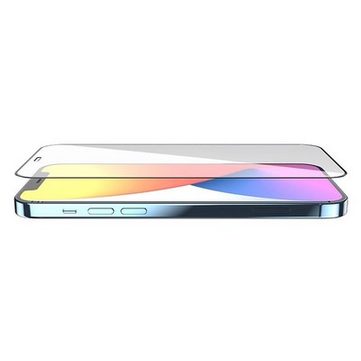 Стекло защитное Hoco Nano 3D A12 узкие силиконовые рамки для iPhone 12 mini (5.4") Black - фото 56044