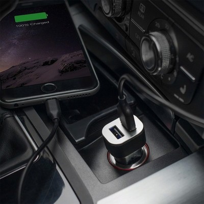 Разделитель автомобильный Deppa Car charger 2.4A D-11284, кабель Type-C 1.2m 12/24V (2USB: 5V/2.4A) Черный - фото 50991