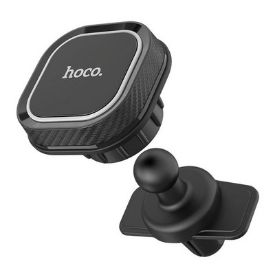 Автомобильный держатель Hoco CA52 Intelligent air outlet in-car holder магнитный универсальный в решетку черный - фото 51333