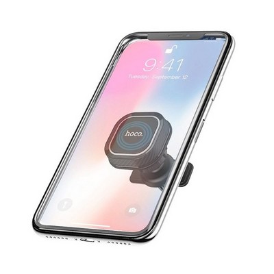 Автомобильный держатель Hoco CA52 Intelligent air outlet in-car holder магнитный универсальный в решетку черный - фото 51336