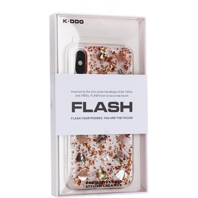 Чехол-накладка пластиковая KZDOO Flash TPU+Lucite для Iphone XS Max (6.5") силиконовый борт Розовое золото - фото 51466