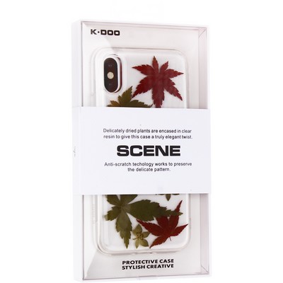 Чехол-накладка силиконовая KZDOO Scene TPU+Lucite для Iphone XR (6.1") Листья - фото 51473
