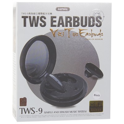 Bluetooth-гарнитура Remax TWS-9 Wireless Headset с зарядным устройством Черный - фото 51713