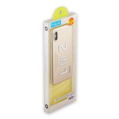 Чехол-накладка супертонкая Coblue Slim Series PP Case & Glass (2в1) для iPhone XS/ X (5.8") Золотистый - фото 52054