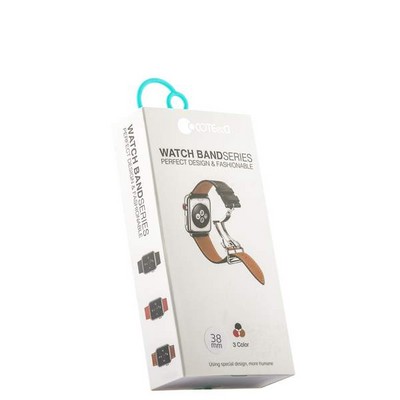 Ремешок кожаный COTECi W16 Fashion LEATHER застёжка «бабочка» (WH5223-RD-42) для Apple Watch 44мм/ 42мм Красный - фото 52144