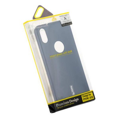 Чехол-накладка силиконовый Cherry матовый 0.4mm & пленка для iPhone XS/ X (5.8") Синий - фото 52155