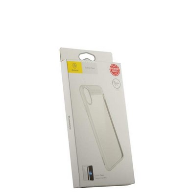 Накладка Baseus ARAPIPHX-SB02 пластиковая Suthin Case для iPhone XS/ X (5.8") Прозрачная с силиконым белым бортом - фото 52165