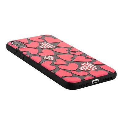 Накладка PC+TPU BLING BALLY Luxury Diamond Case для iPhone XS/ X (5.8") Сердечки - фото 52319