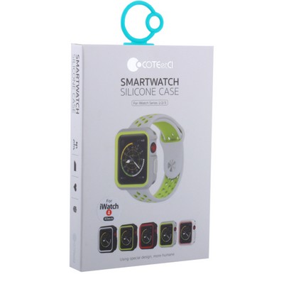 Чехол силиконовый бампер COTECi PU+TPU case для Apple Watch Series 5/ 4 (CS7051-BR) 40мм Черный (красный ободок) - фото 52359