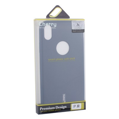 Чехол-накладка силиконовый Cherry матовый 0.4mm & пленка для iPhone XR (6.1") Синий - фото 52366