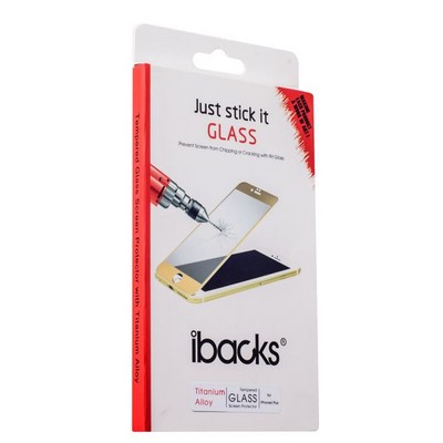 Стекло защитное&накладка пластиковая iBacks Full Screen Tempered Glass для iPhone 6s Plus/ 6 Plus (5.5) - (ip60185) Золотистое - фото 52941