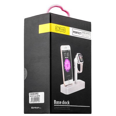 Док-станция COTECi Base5 Dock для Apple Watch & iPhone X/ 8 Plus/ 8/ SE 2in1 stand CS2095-MRG Pink-gold - Розовое золото - фото 53011