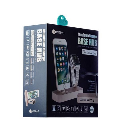 Док-станция&USB-концентратор COTECi Base (B18)MFI для Apple Watch & iPhone X/ 8 Plus/ 8 2in1 stand (CS7200-CEG) Золотистая - фото 53057