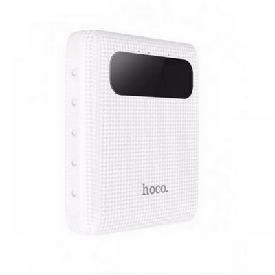 Аккумулятор внешний универсальный Hoco B20-10000 mAh Mige Power Bank (2USB: 5V-2.1A) White Белый - фото 53254