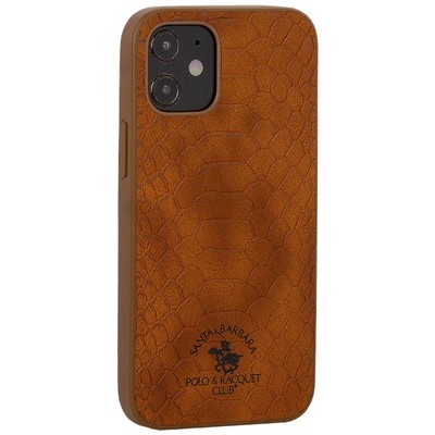 Накладка кожаная Club Knight Series для iPhone 12 mini (5.4") Коричневая - фото 53617