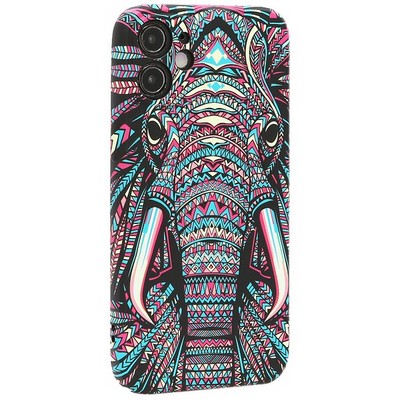 Чехол-накладка силикон MItriFON для iPhone 12 mini (5.4") 0.8мм с флуоресцентным рисунком AW Слон Зеленый T3 - фото 53869