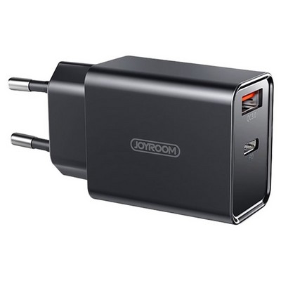 Адаптер питания Joyroom L-QP183 Simple Series PD+QC 3.0 Dual Ports Intelligent Travel Charger (USB: 5V max 3.0A/18Вт) Черный - фото 53998