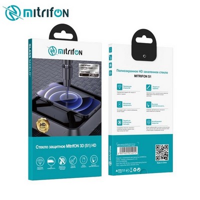 Стекло защитное MItrifON 3D (S1) HD для iPhone XR/ 11 (6.1") 0,33mm Black - фото 54642