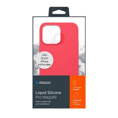 Чехол-накладка силикон Deppa Liquid Silicone Pro Magsafe Case D-88351 для iPhone 14 Pro Max (6.7") Красный - фото 54959