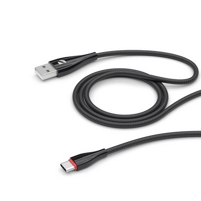 Дата-кабель USB Deppa Ceramic USB - Type-C D-72288 (1.0м) Черный - фото 55154