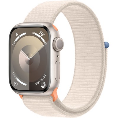 Apple Watch Series 9 GPS 41mm Starlight Aluminium Sport Loop (сияющая звезда) - фото 57284
