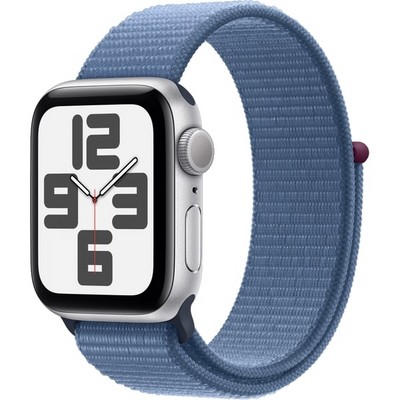 Apple Watch SE 2023 GPS 40mm Silver Aluminium Sport Loop (серебристый/синий) - фото 57377
