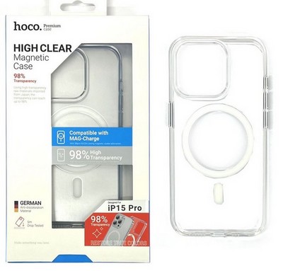 Чехол пластиковый Hoco AS4 Primary series magnetic protective case для iPhone 15 Pro (6.1") тонкий PC+TPU 1.5mm Прозрачный - фото 57917