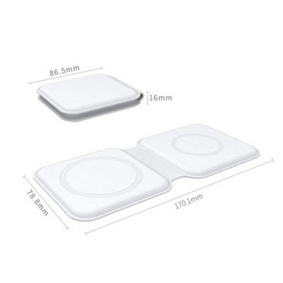 Беспроводное зарядное устройство TGVI'S D21 Magnetic Wireless Charger для Apple iPhone/ Watch (1-5ser) 15W Белый - фото 57890