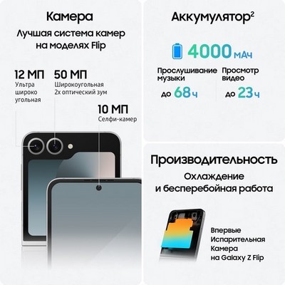 Samsung Galaxy Z Flip6 12/512GB, серебристый - фото 62292