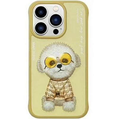 Чехол силиконовый Nimmy Friends Cool glasses series/ Little rich women для iPhone 15 Pro Max (6.7") Желтый - фото 63334