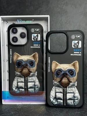 Чехол силиконовый Nimmy Friends Cool Cute 2.0/ Little rich tycoon для iPhone 15 Pro Max (6.7") Черный - фото 63337