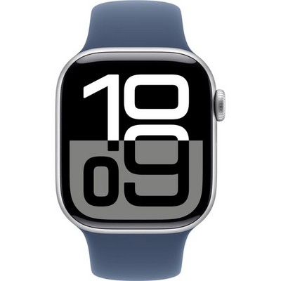 Apple Watch Series 10 GPS 42mm Silver Aluminum S/M/L Denim Sport Band - фото 63351