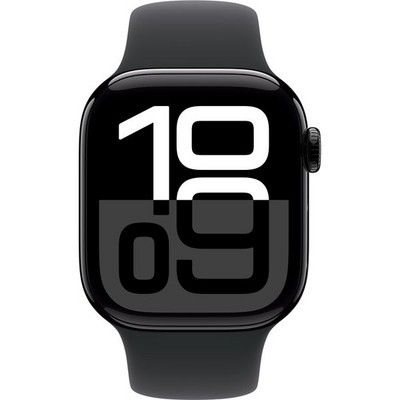 Apple Watch Series 10 GPS 42mm Jet Black Aluminum S/M/L Black Sport Band - фото 63366